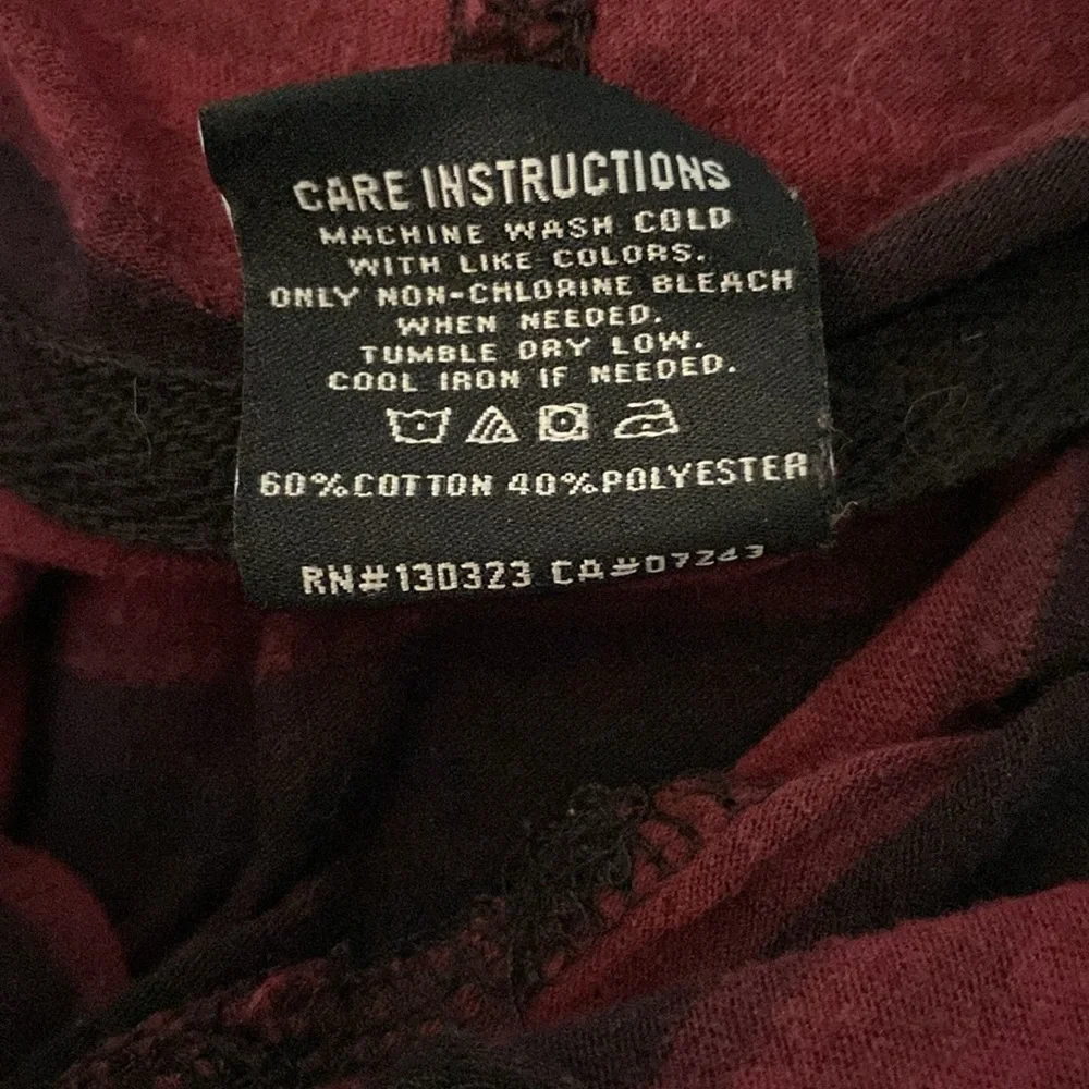 Zoo York Maroon-Black Striped Hooded T-Shirt - Picture 4 of 4